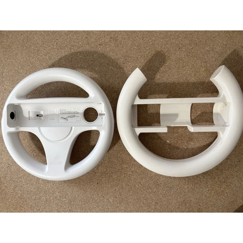 Nintendo Wii Wheel OEM + Generic Racing Wheel - 2 Mario Kart Wii Wheels